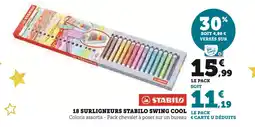 Hyper U Stabilo 18 surligneurs swing cool offre
