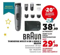Hyper U Braun tondeuse multi 8 en 1 série 3 offre