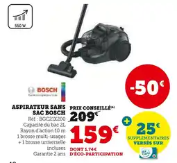 Hyper U Bosch aspirateur sans sac offre