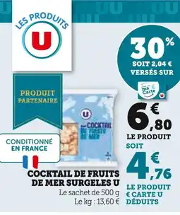 Super U U cocktail de fruits de mer surgelés offre