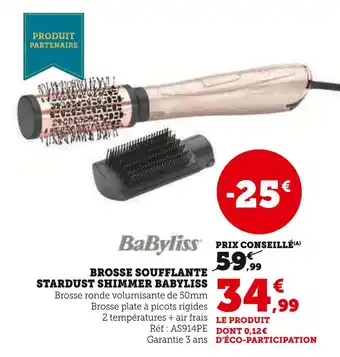 Hyper U Babyliss brosse soufflante stardust shimmer offre
