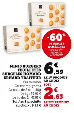 Super U Erhard traiteur minis burgers feuilletés surgelés homard offre