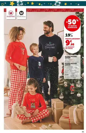 Hyper U U essentiel pyjama polaire enfant offre