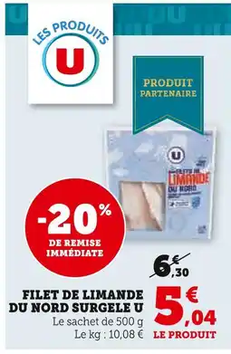 Super U U filet de limande du nord surgelé offre