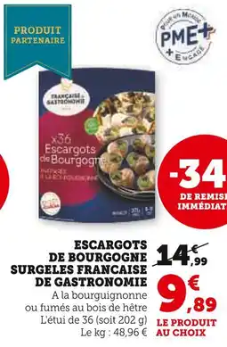 Super U Francaise de gastronomie escargots de bourgogne surgelés offre