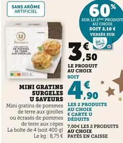 Super U U saveurs mini gratins surgelés offre