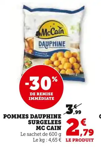 Super U Mccain pommes dauphine surgelées offre