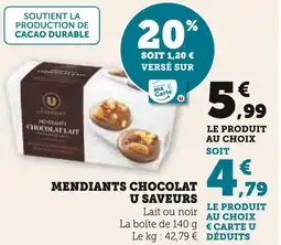 Super U U saveurs mendiants chocolat offre