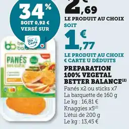 Super U Preparation 100% végétal offre