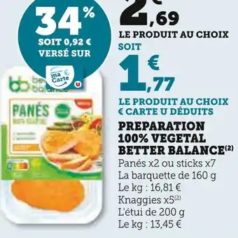 Super U Preparation 100% végétal offre