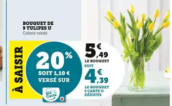 Super U U bouquet de 9 tulipes offre