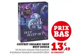 Super U Organic shop coffret nuit douce offre