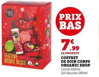 Super U Organic shop coffret de soin corps offre