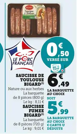Super U Saucisse de toulouse offre
