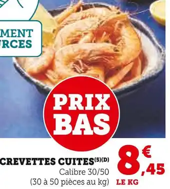 Super U Crevettes cuites offre