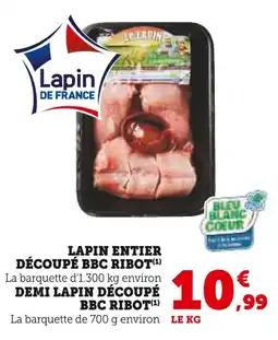 Super U Ribot lapin entier découpé bbc offre