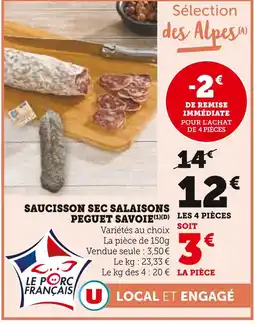 Super U Saucisson sec salaisons peguet savoie offre