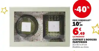 Super U Coffret 2 bougies parfumées offre
