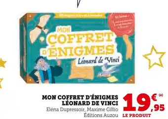 Super U Mon coffret d'énigmes léonard de vinci offre
