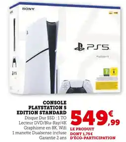 Super U Sony console playstation 5 edition standard offre