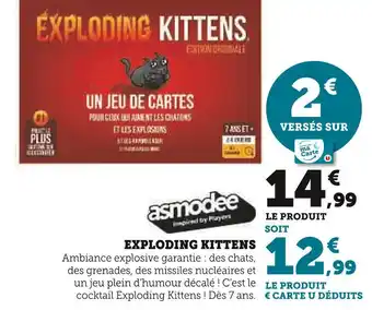 Super U Asmodee exploding kittens offre