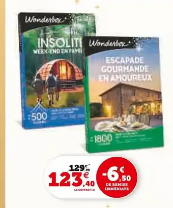 Super U Wonderbox insolite week-end en famille-escapade gourmande en amoureux offre