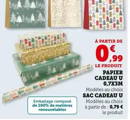 Super U U papier cadeau 07x3m offre