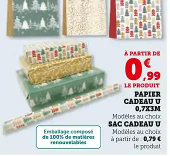 Super U U papier cadeau 07x3m offre