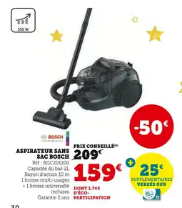 Super U Bosch aspirateur sans sac offre