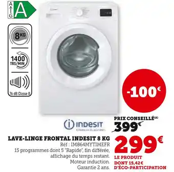 Super U Indesit lave-linge frontal 8 kg offre