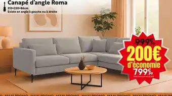 Maxi Bazar Roma canapé d’angle offre