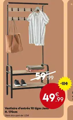 Maxi Bazar Vestiaire d'entrée 10 tiges jano h. 170 cm offre