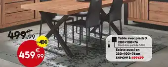 Maxi Bazar Table avec pieds x offre