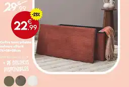 Maxi Bazar Coffre banc pliable velours côtelé offre
