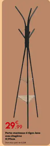 Maxi Bazar Porte-manteaux 6 tiges jano avec étagères offre