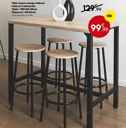Maxi Bazar Table haute mange-debout loka et 4 tabourets offre