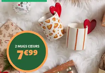 Gifi 2 mugs cœurs offre