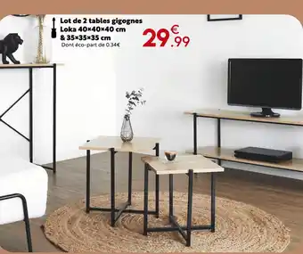 Maxi Bazar Lot de 2 tables gigognes loka offre