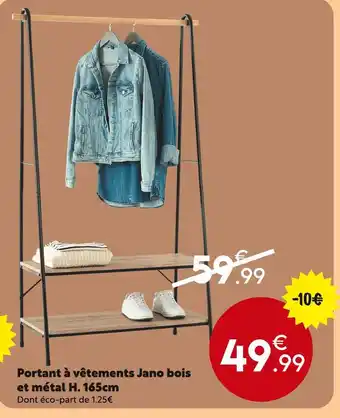 Maxi Bazar Portant à vêtements jano bois et métal offre
