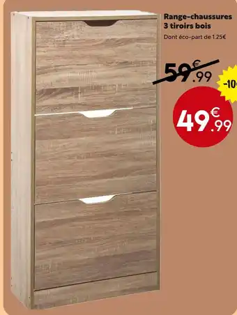 Maxi Bazar Range-chaussures 3 tiroirs bois offre