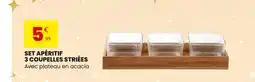 Stokomani Set apéritif 3 coupelles striées offre