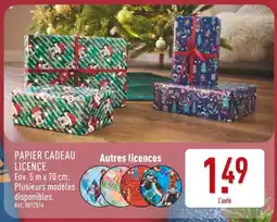 ALDI Papier cadeau licence offre