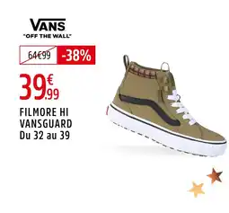Intersport Vans filmore hi vansguard offre