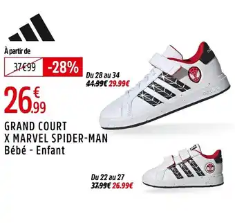Intersport Adidas grand court x marvel spider-man offre