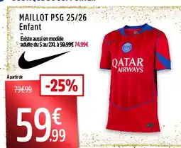 Intersport Nike maillot psg 25/26 enfant offre