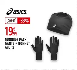 Intersport Asics running pack gants + bonnet offre