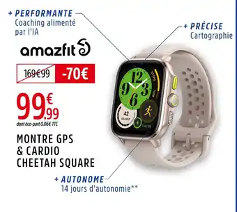 Intersport Amazfit montre gps & cardio cheetah square offre