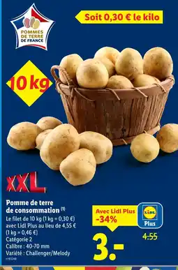 Lidl Pommes de terre de consommation offre