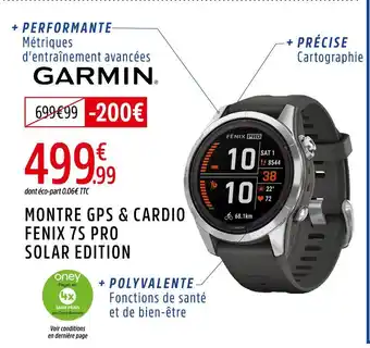 Intersport Garmin montre gps & cardio fenix 7s pro solar edition offre