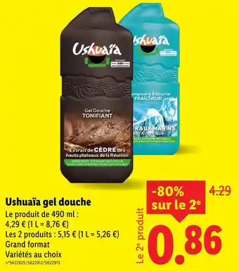Lidl Ushaia gel douche offre